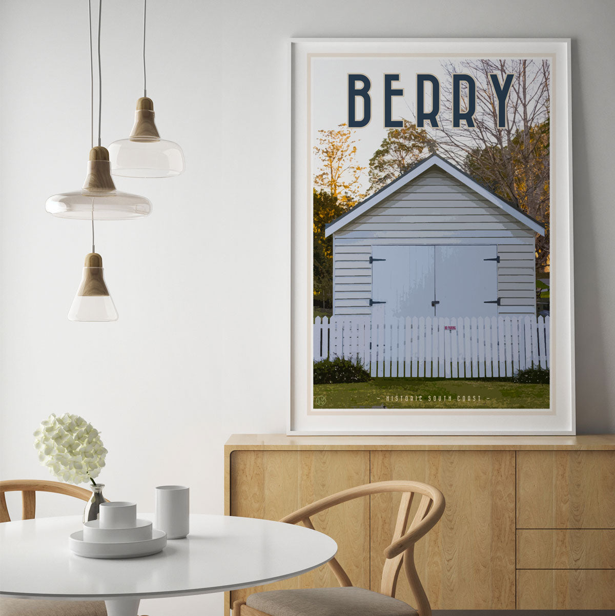 Berry south coast village travel style framed print