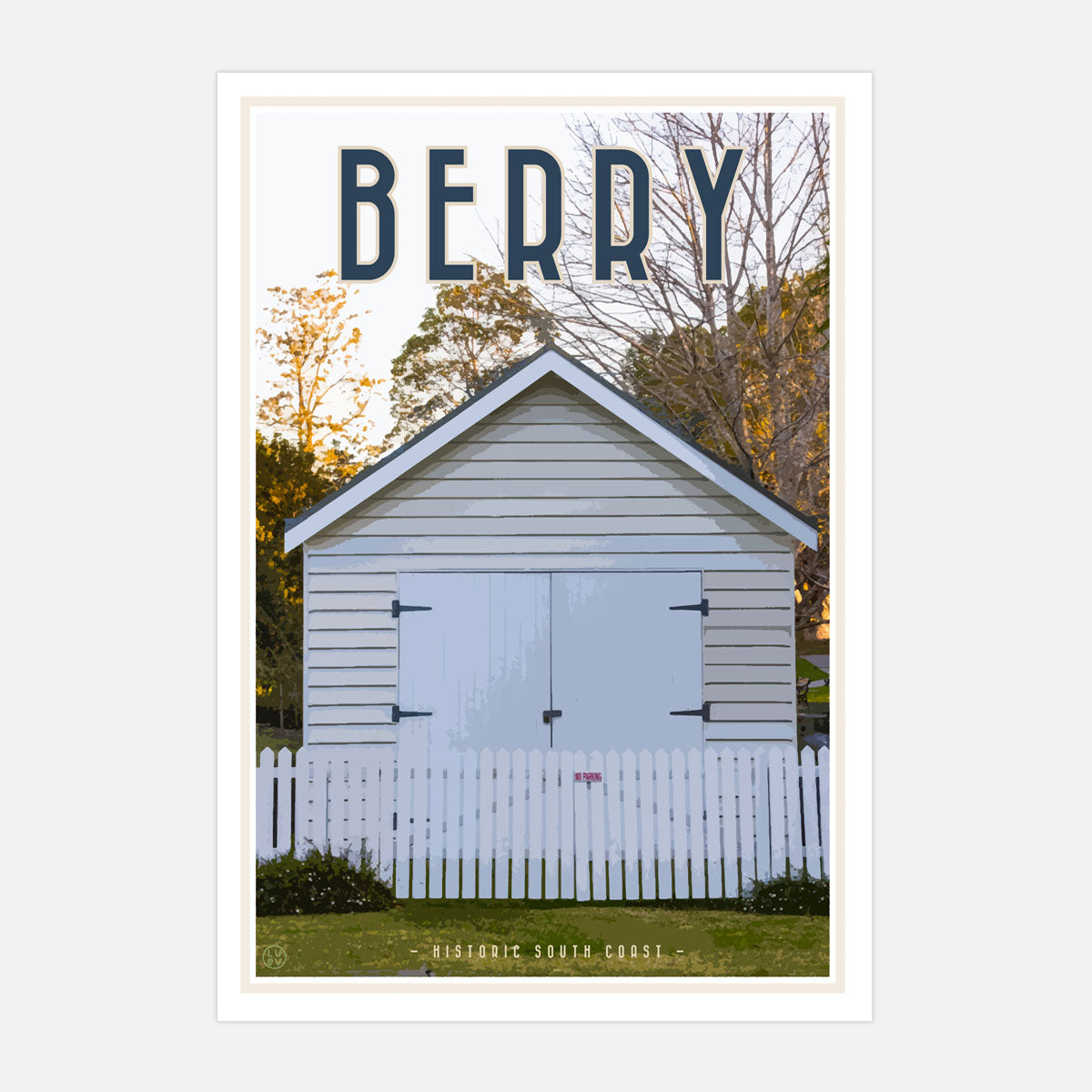 Berry south coast village travel style print