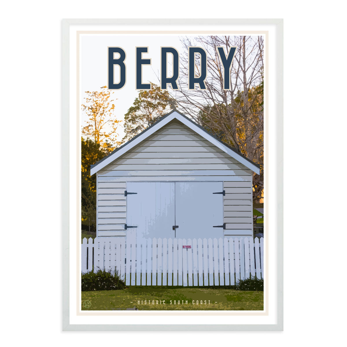 Berry south coast village travel style white framed print placesweluv
