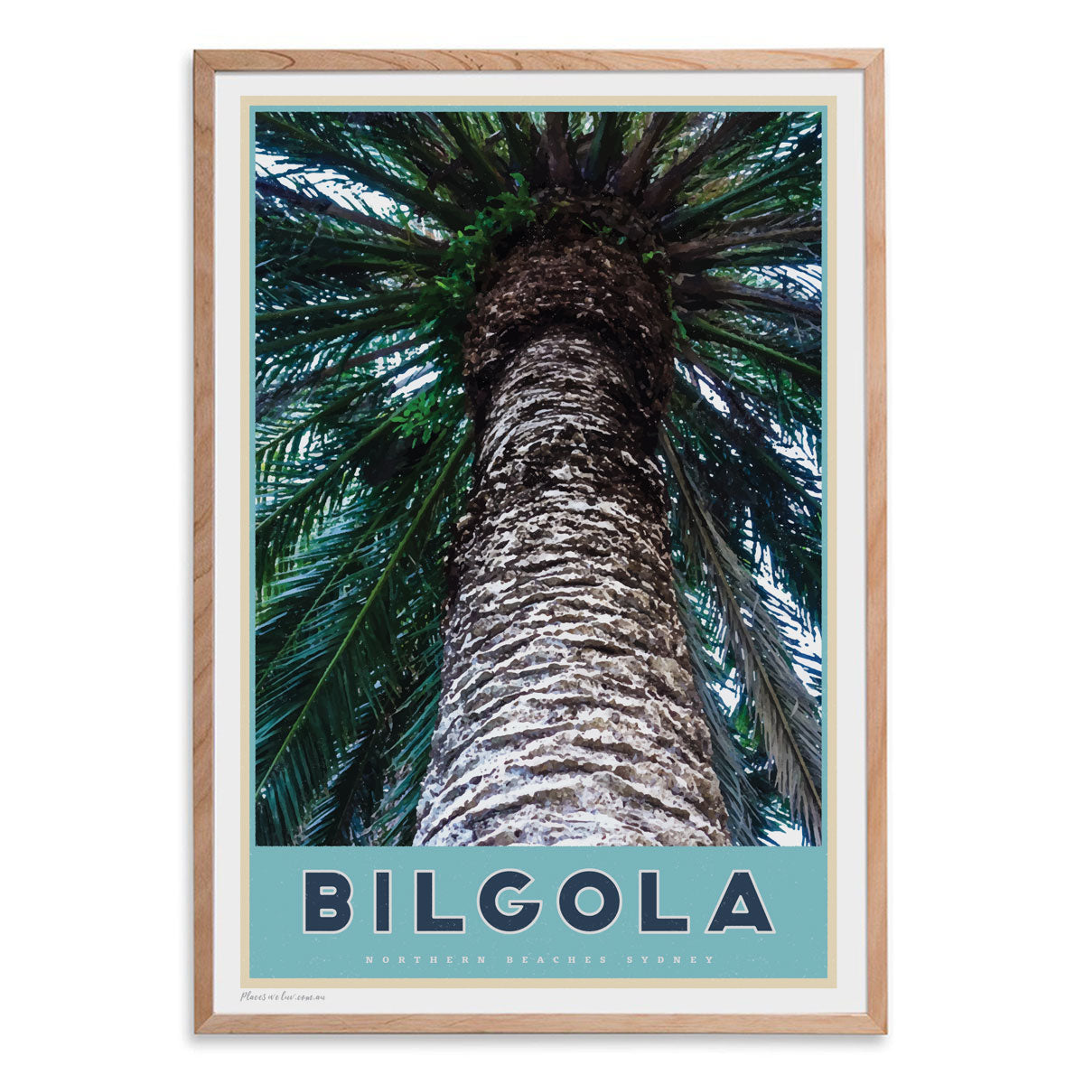 Bilgola Beach travel style poster original design by placesweluv