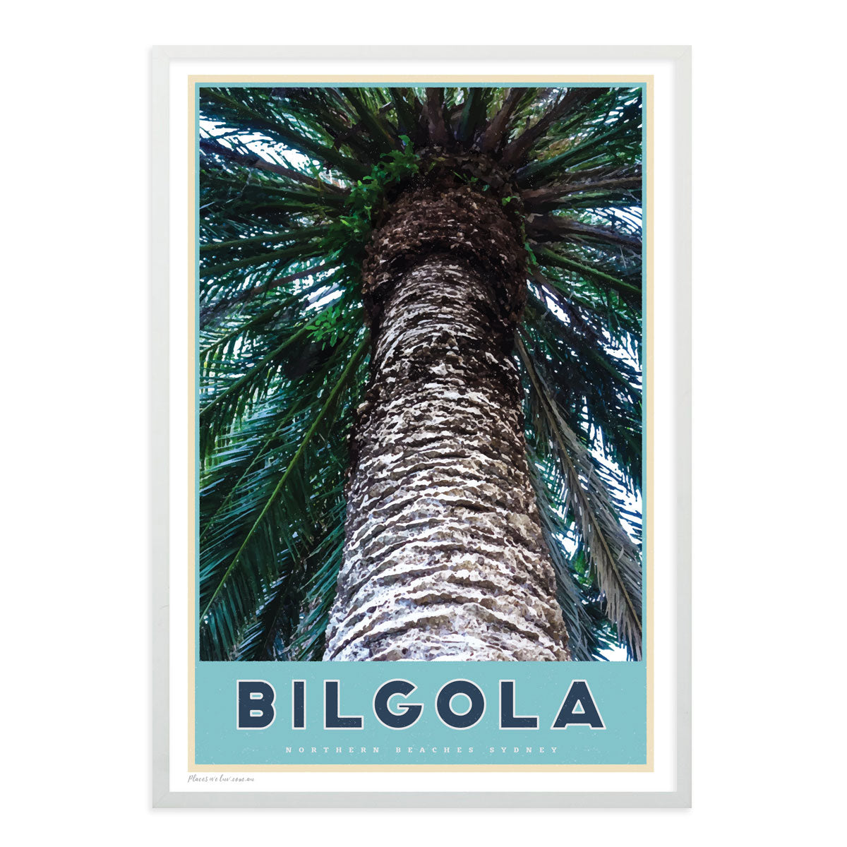 Bilgola Northern Beaches travel style poster original design by placesweluv