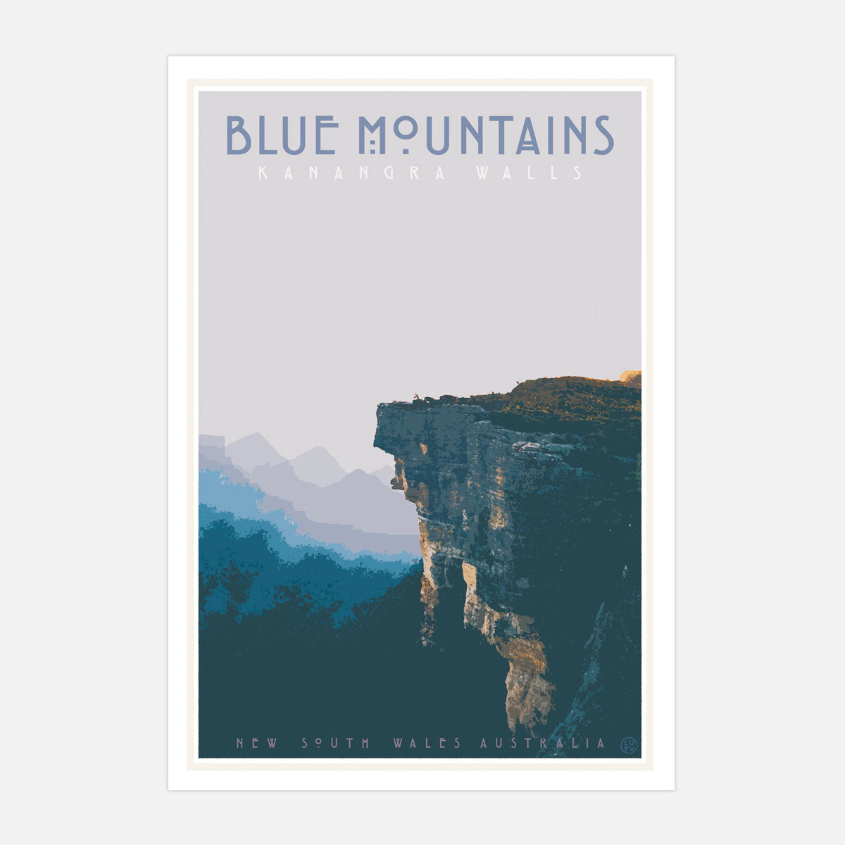 Blue Mountains vintage travel style print by Places We Luv