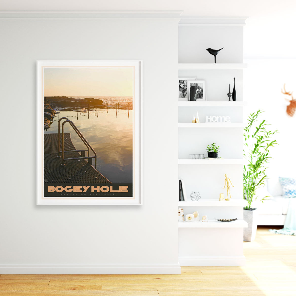 Newcastle Bogey Hole vintage travel style poster - places we luv