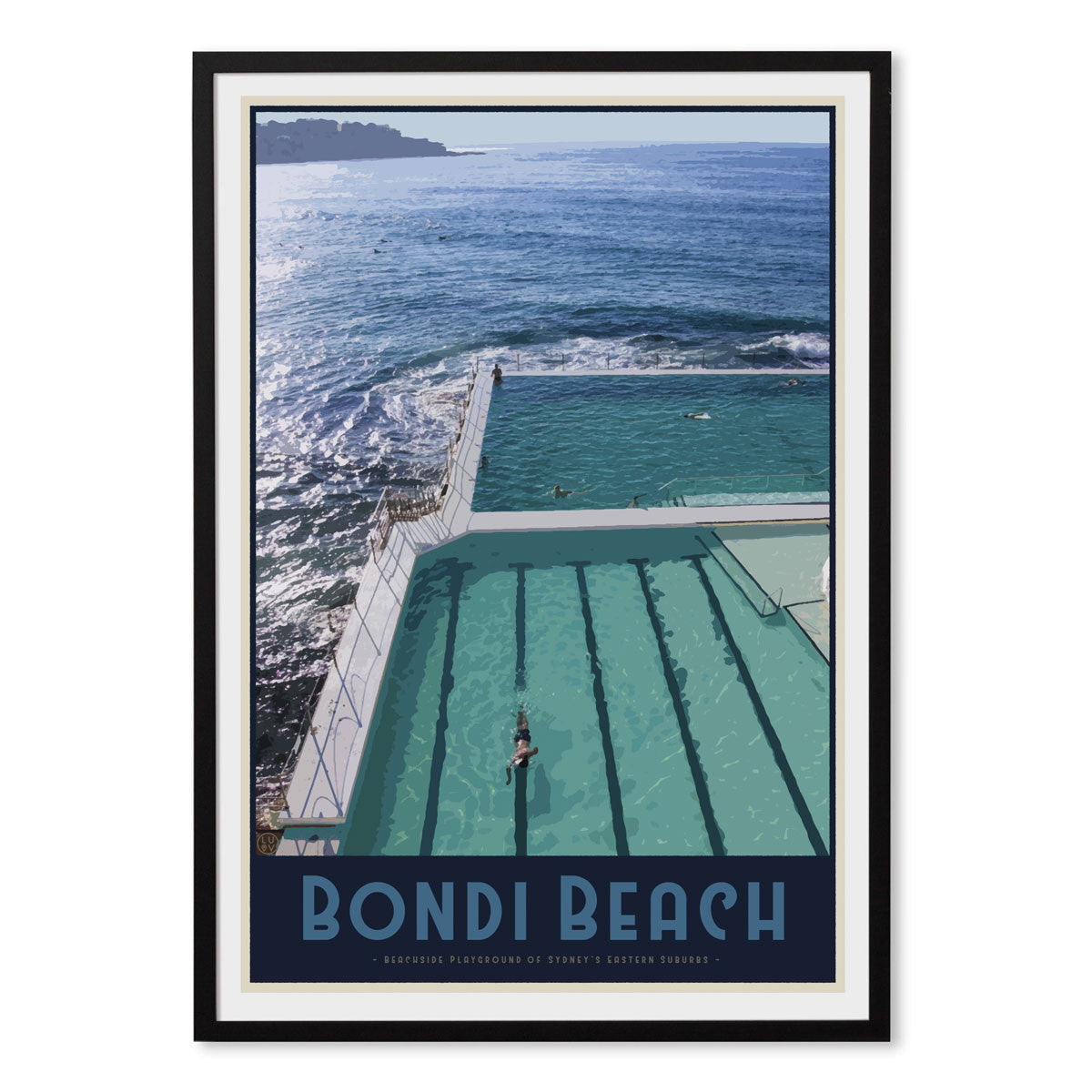 Bondi Beach Pool Black Framed Print - Places We Luv