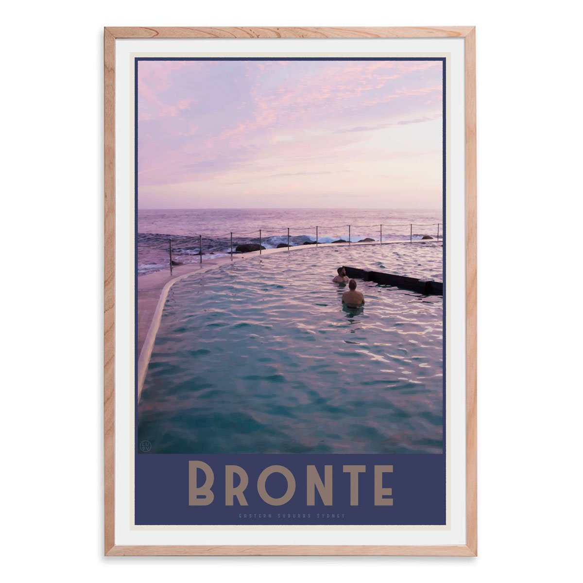 Bronte vintage travel style oak framed prints by places we luv