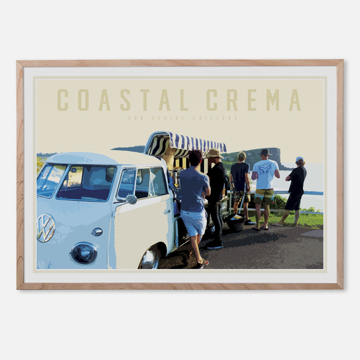 Coastal crema print in oak frame by Placesweluv 