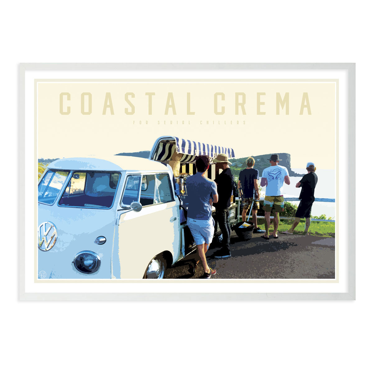 Coastal crema print in white frame by Placesweluv 