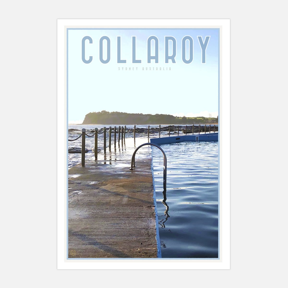 Collaroy Pool Print vintage travel style by Places we Luv