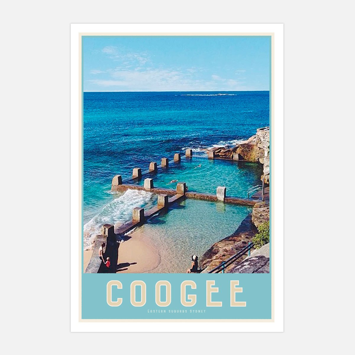 Coogee Pool vintage travel style print by places we luv