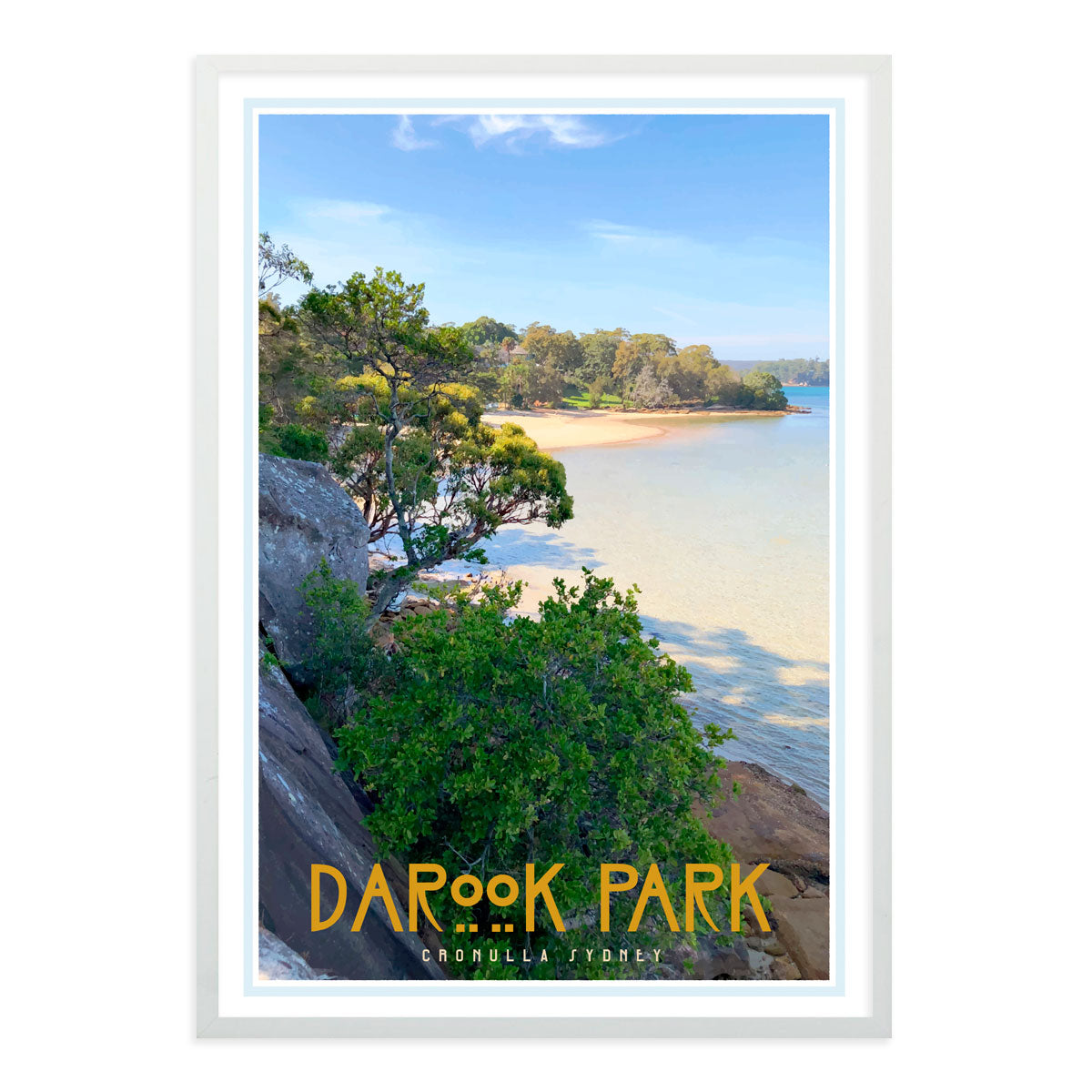 Darook Park Cronulla, vintage style travel white framed print places we luv