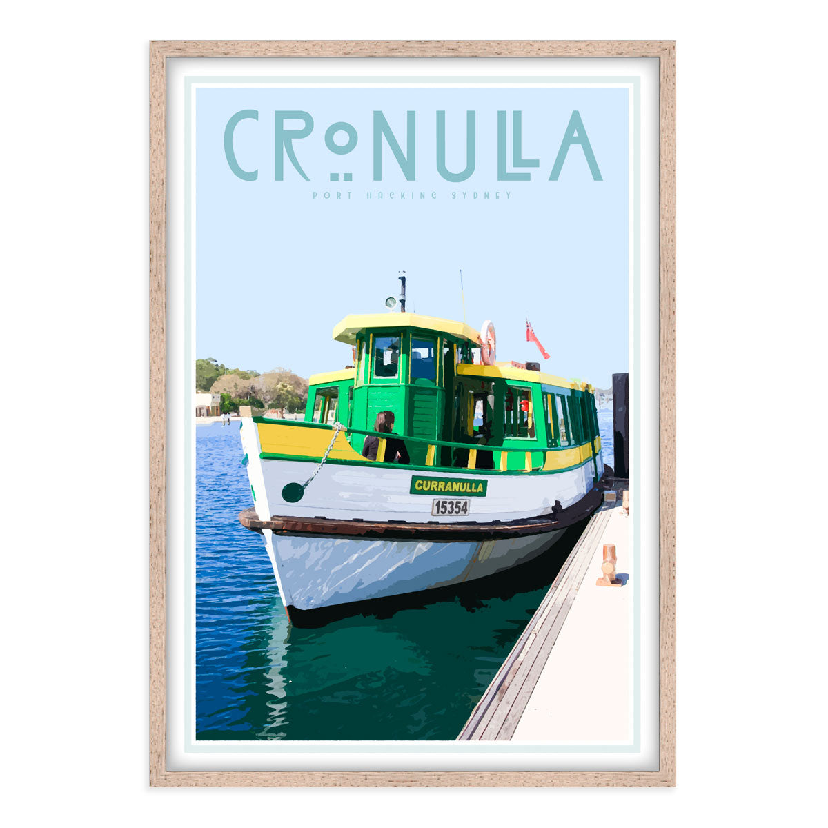Cronulla ferry vintage style travel print, interior favourite, designed by places we luv