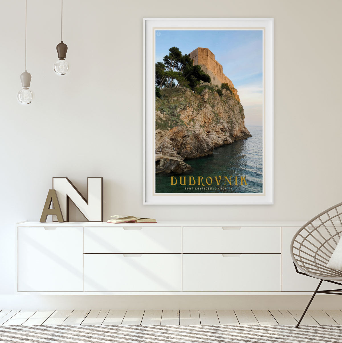 Dubrovnik vintage travel style print by places we luv
