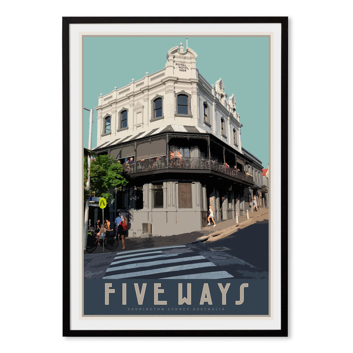 Paddington Five Ways travel style framed poster, affordable wall art prints, Places We Luv