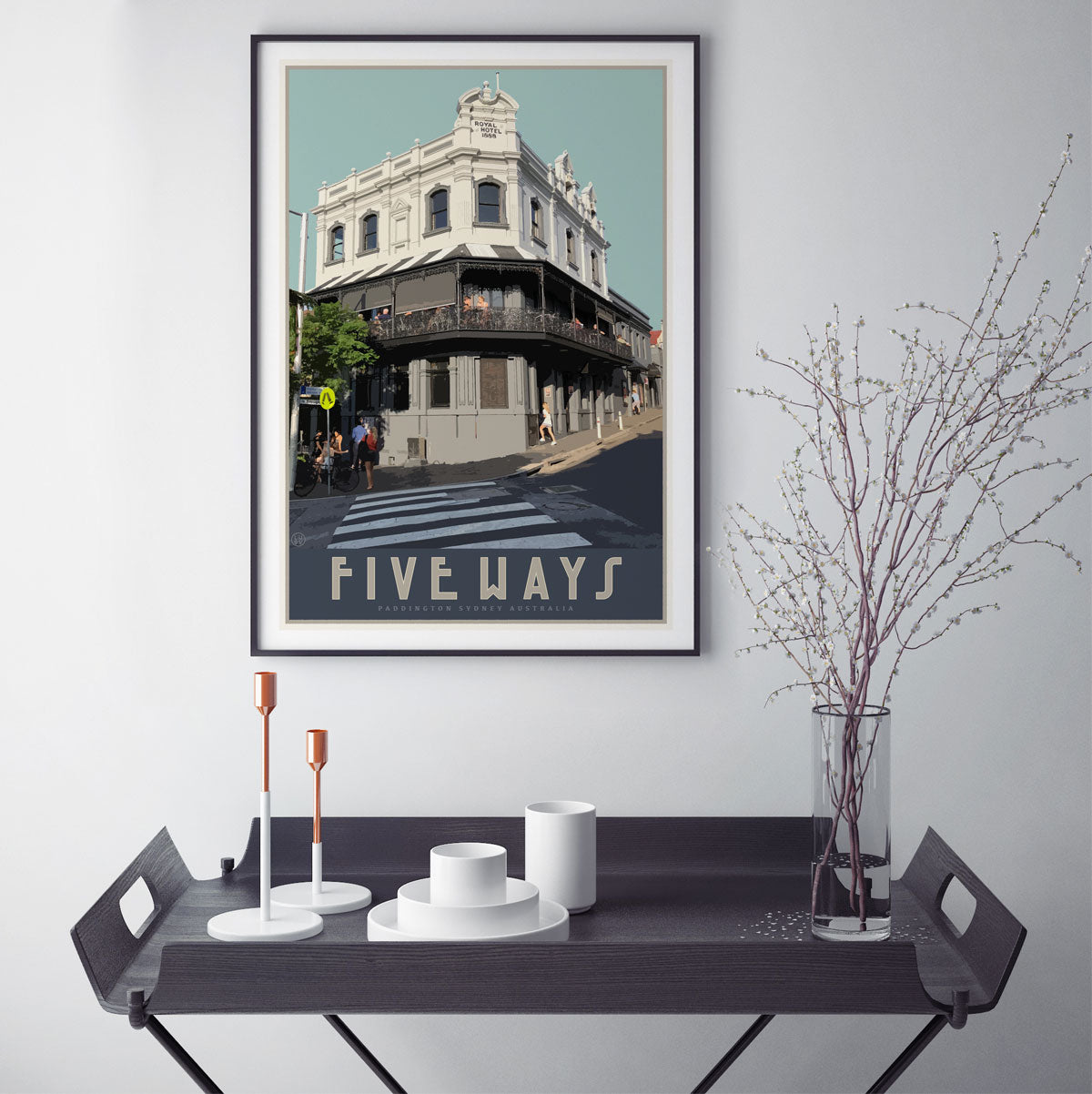 Paddington Five Ways travel style poster, affordable wall art prints, Places We Luv