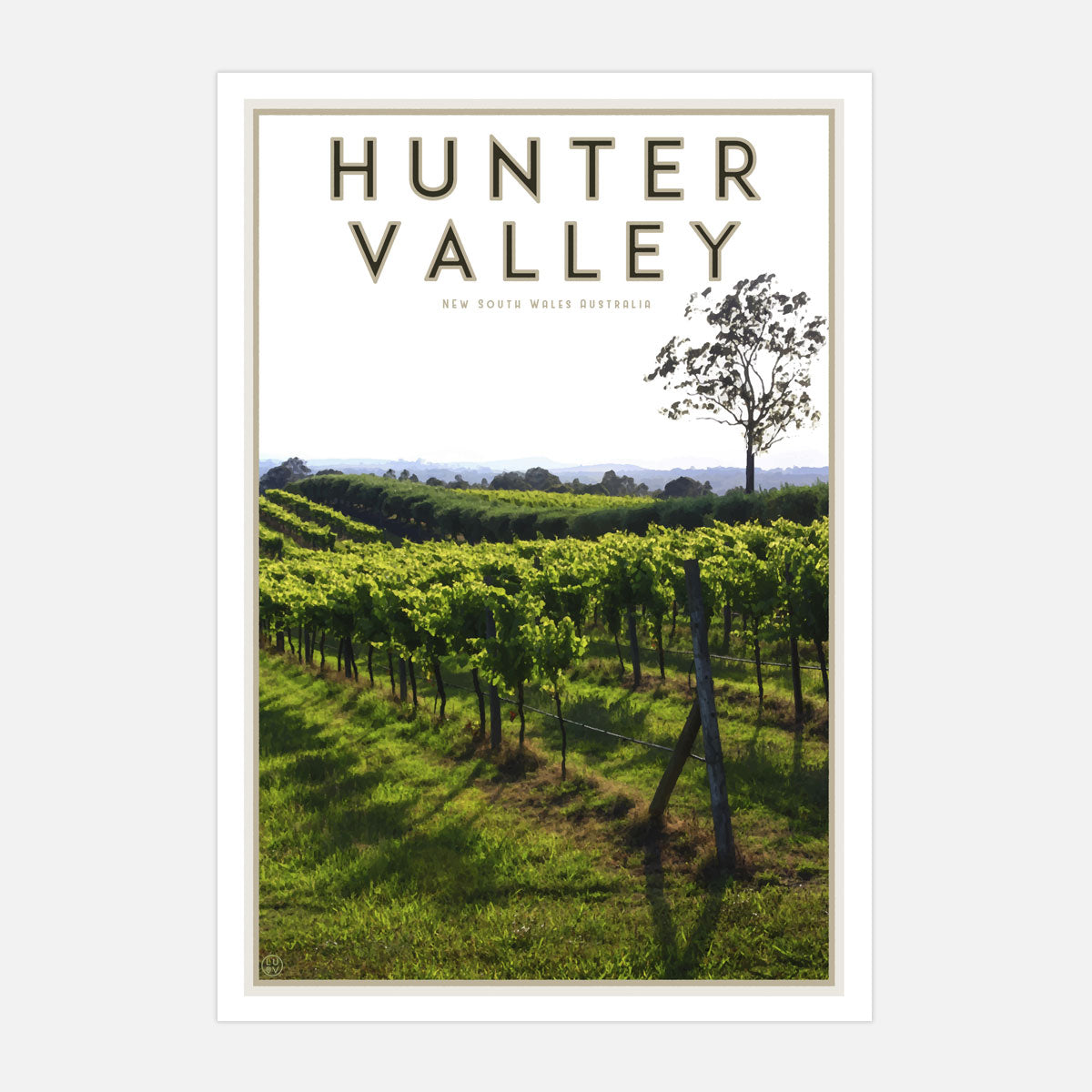Hunter Valley travel poster - design by places we luv