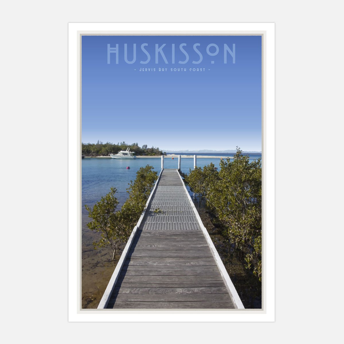 Huskisson vintage travel style print by places we luv