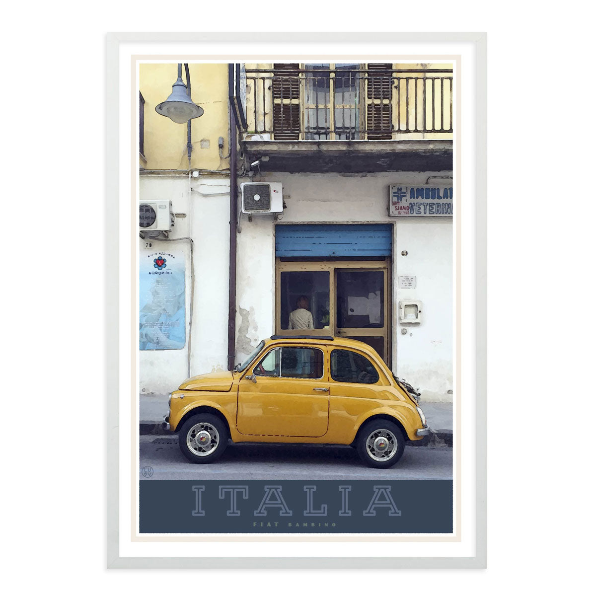 Italian bambino travel style framed poster - places we luv