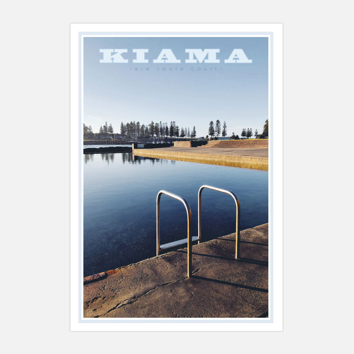 Kiama Pool Print. Vintage travel style poster original design by places we love