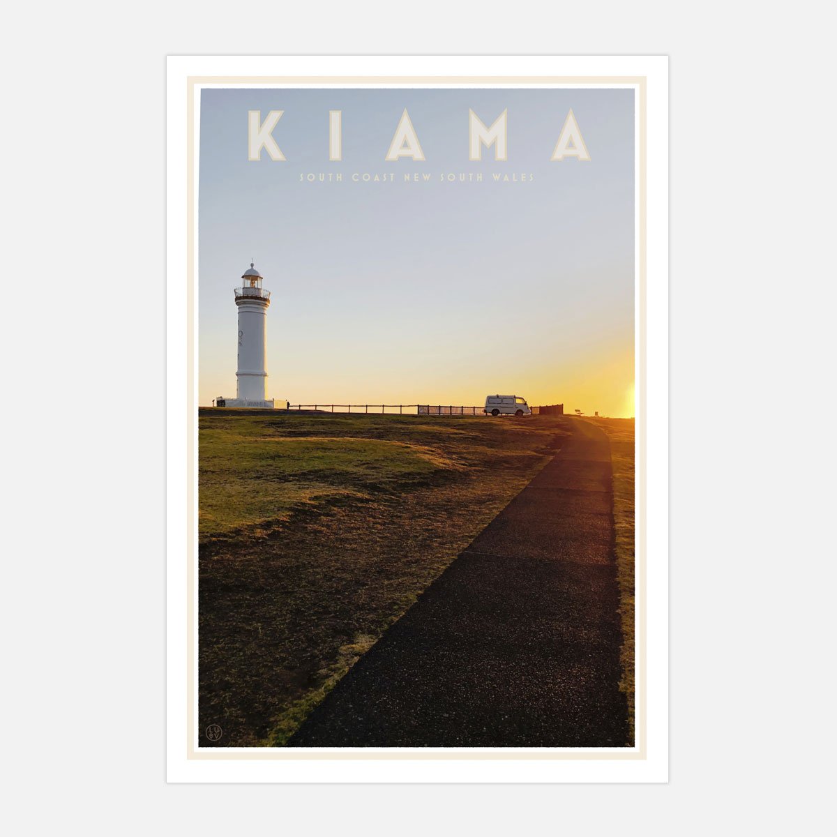 Kiama vintage travel style print design by Places We Luv