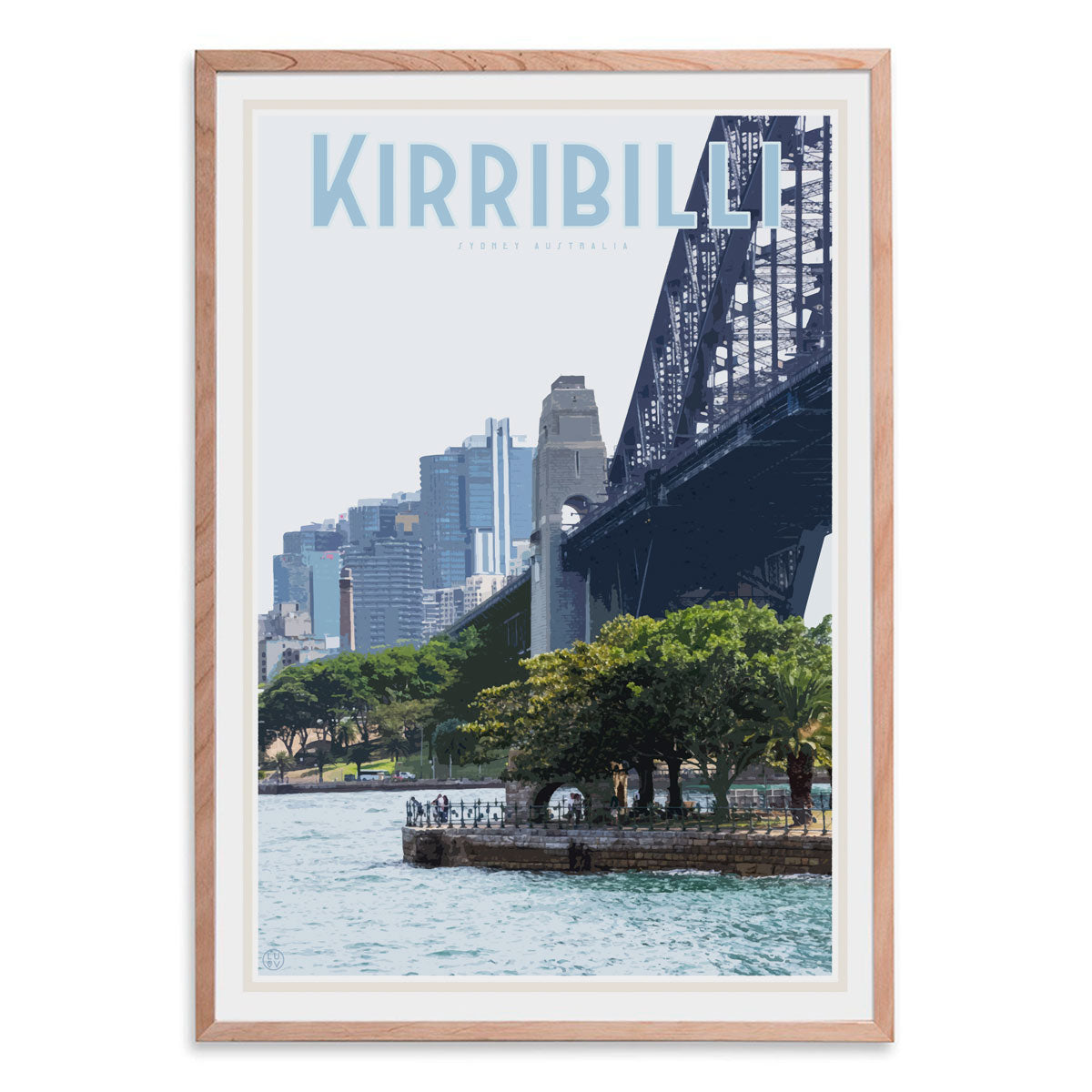 Kirribilli vintage travel style print by places we luv