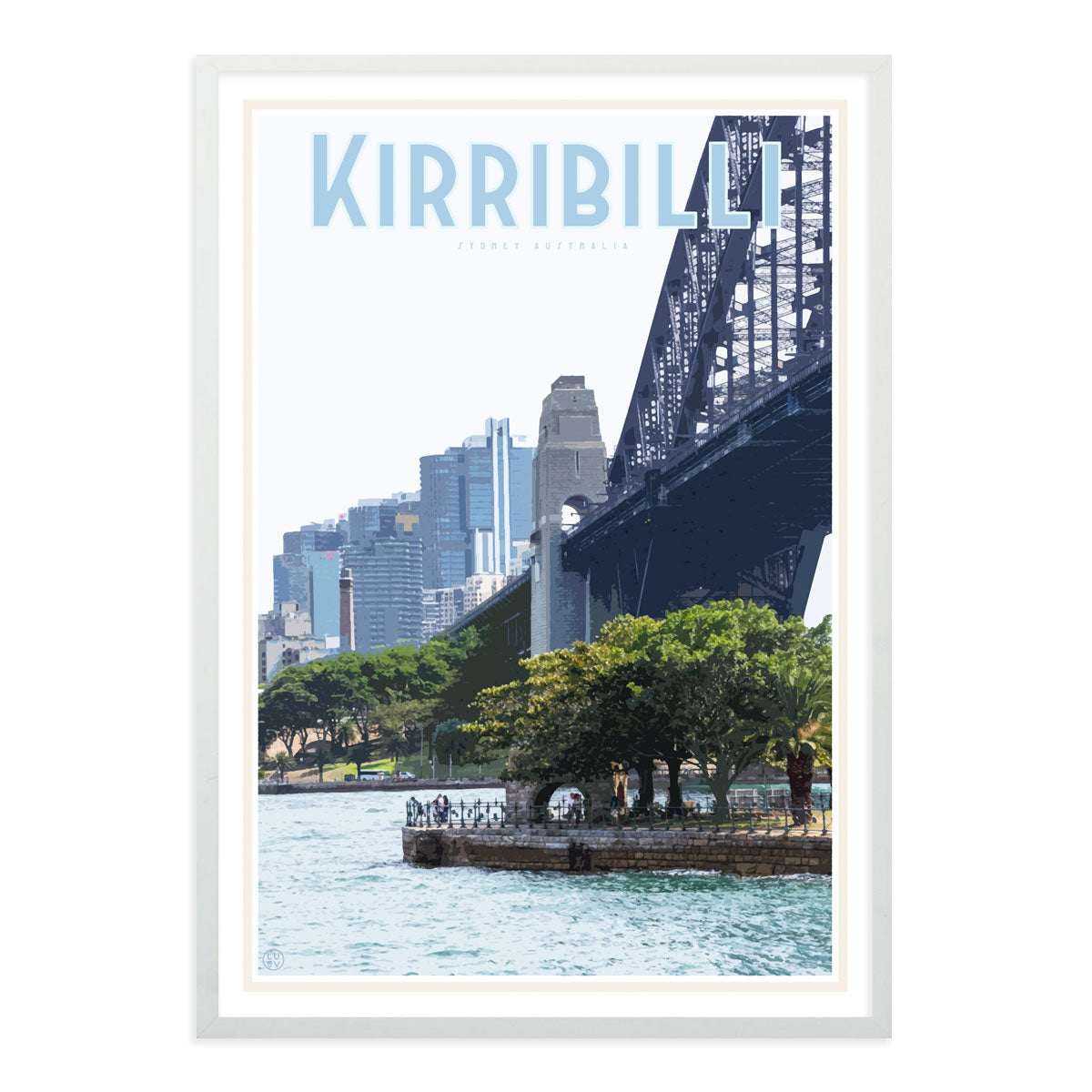 Kirribilli vintage travel style print by places we luv