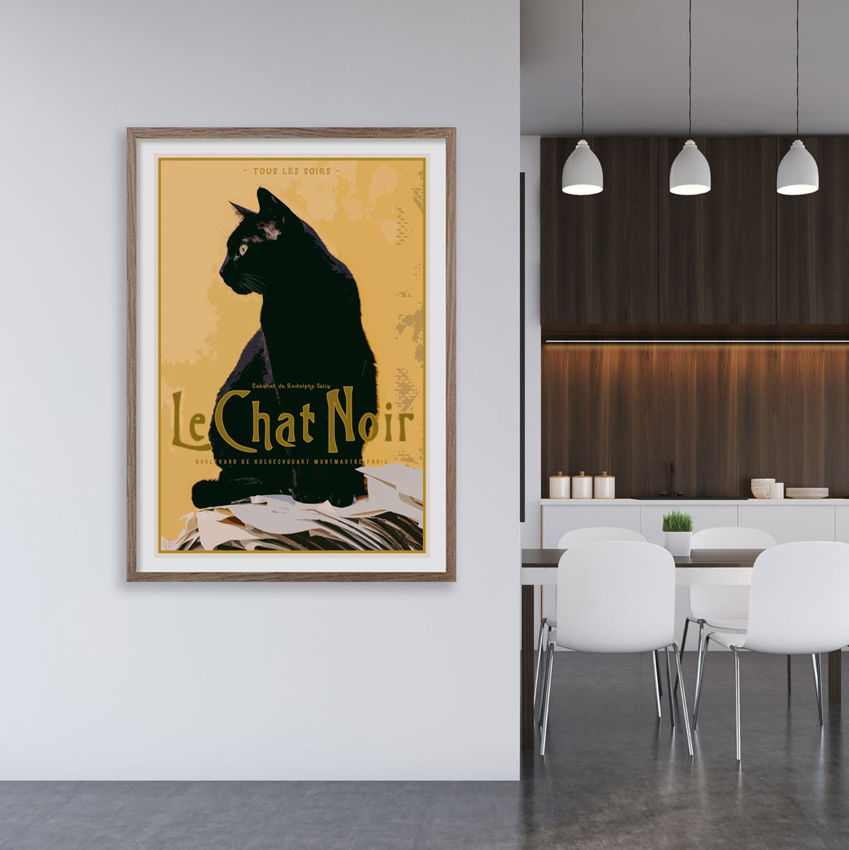 Le Chat Noir vintage travel style framed print by places we luv