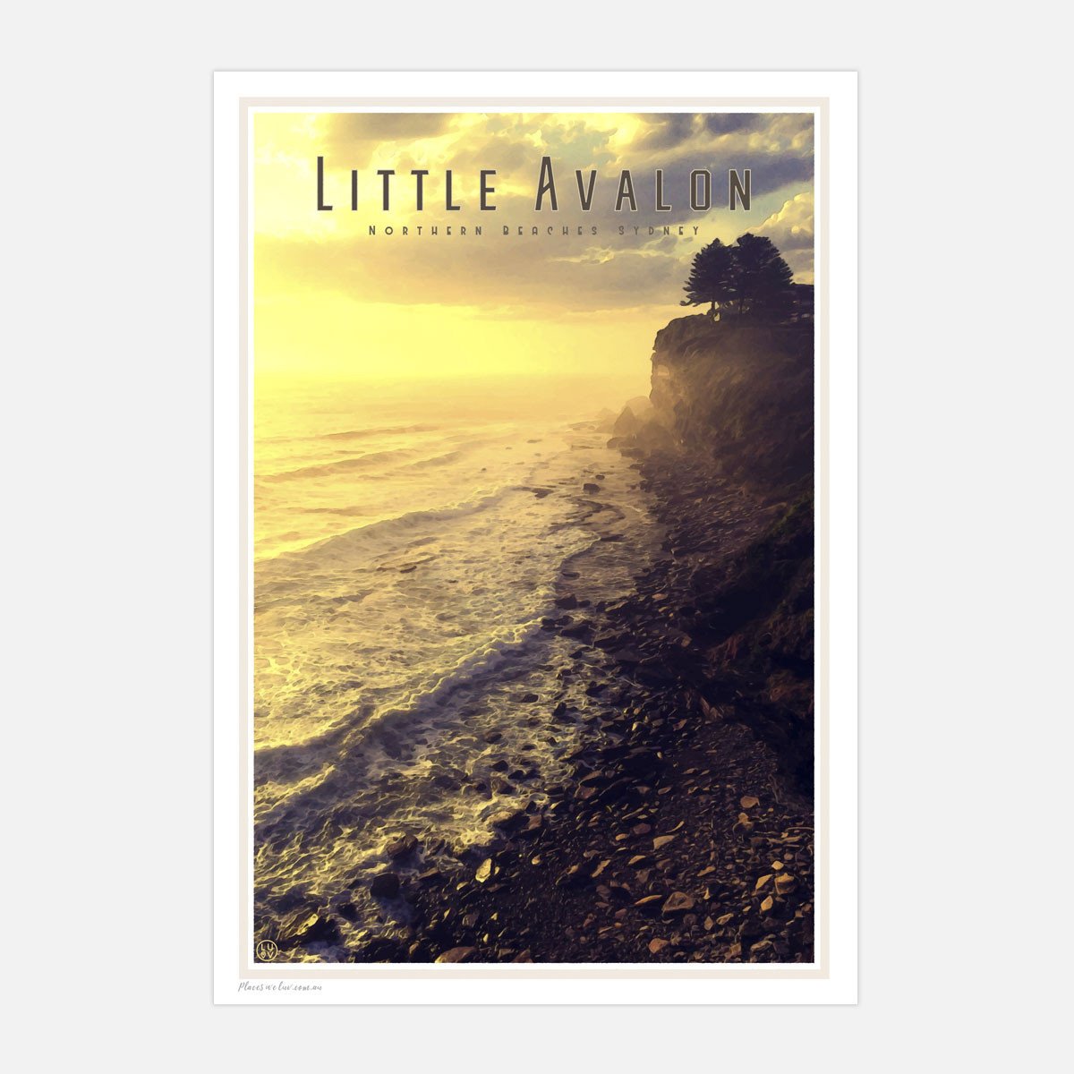 Little Avalon vintage travel style poster by Places we Luv