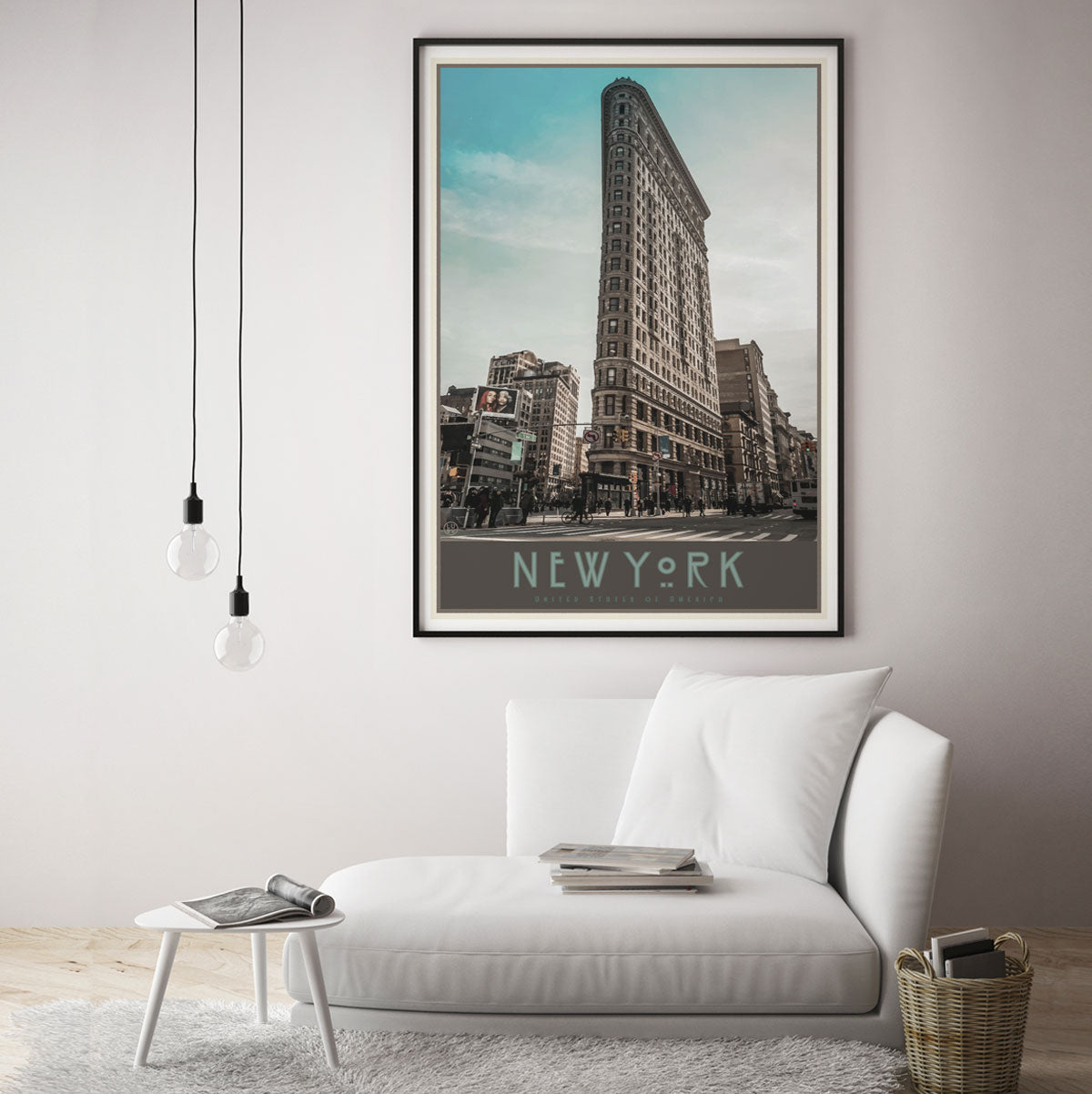 New York Flatiron print vintage travel style designed by Places We Luv
