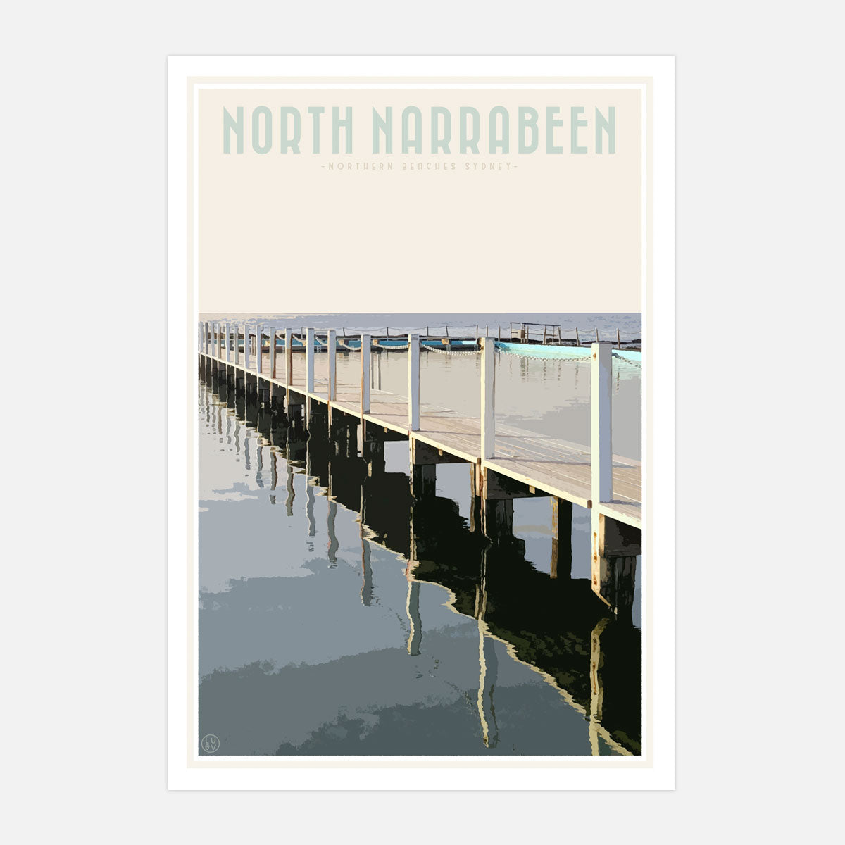 North Narrabeen vintage travel style art print by Places We Luv