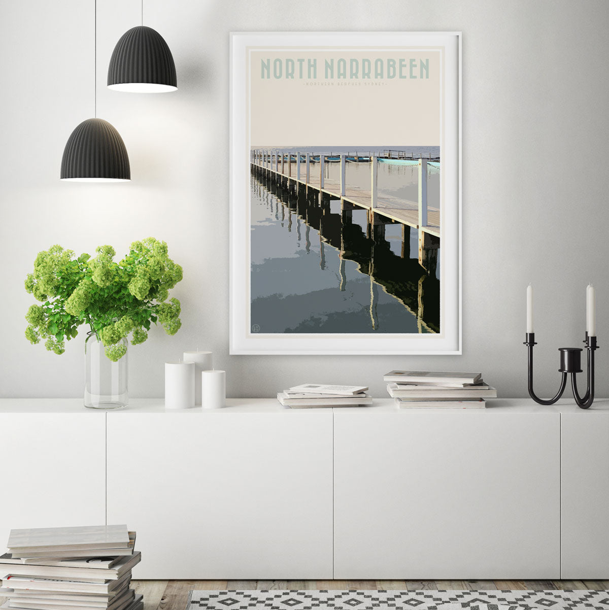North Narrabeen vintage travel style print by Places We Luv