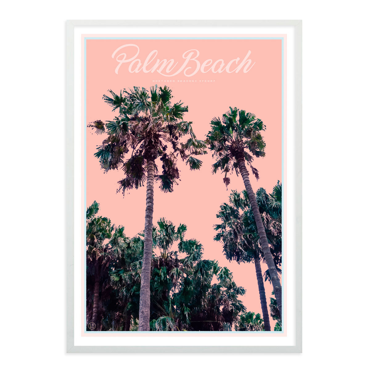 Palm Beach Palms - Sydney - original design white framed print by Placesweluv 