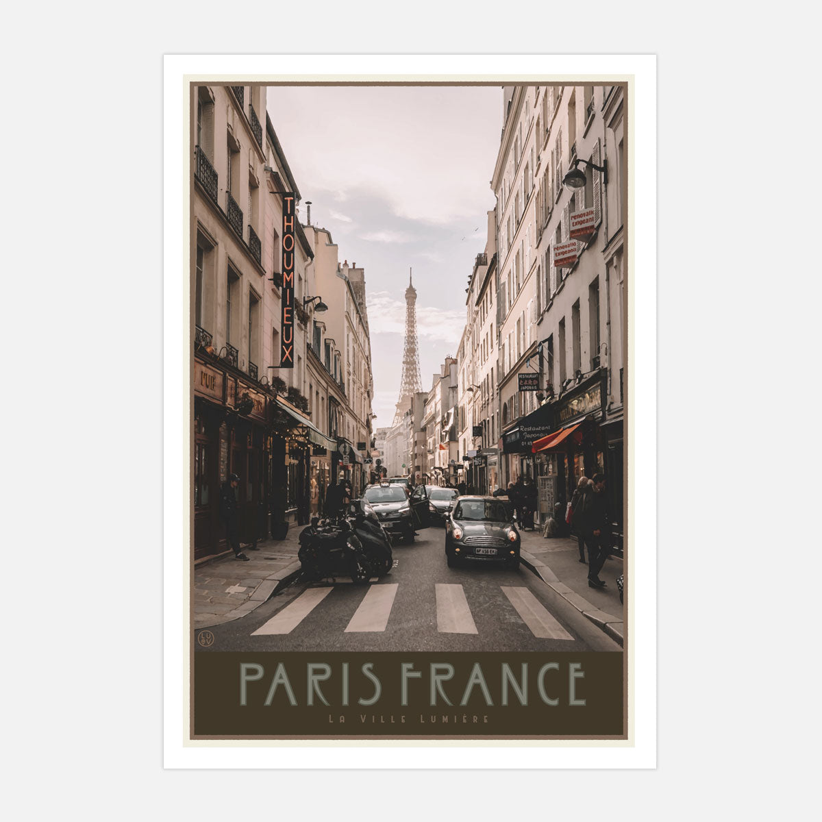 Paris City print vintage travel style by Places We Luv