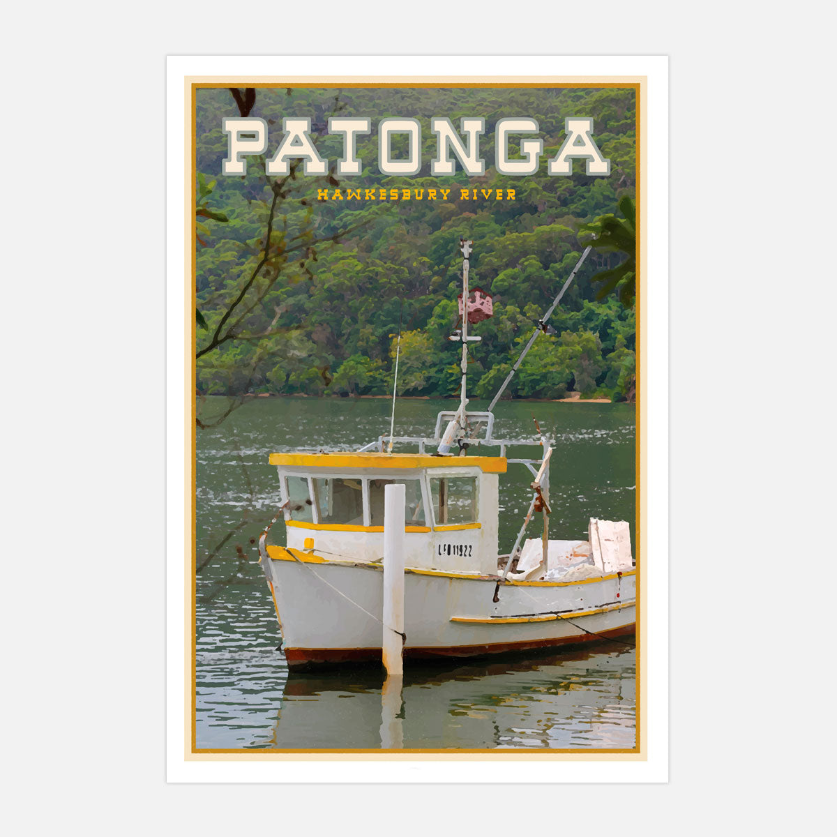 Patonga vintage travel style print by places we luv