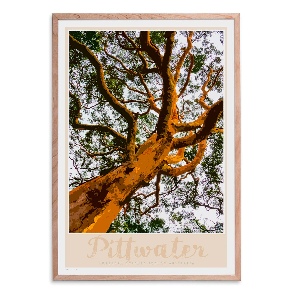 Pittwater vintage travel style poster by places we luv