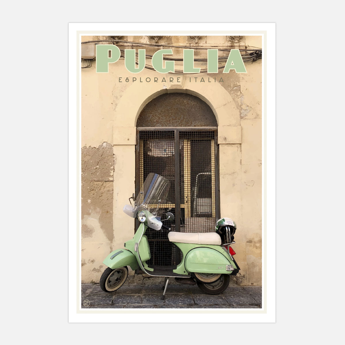 Puglia Italy vintage travel style poster by places we luv