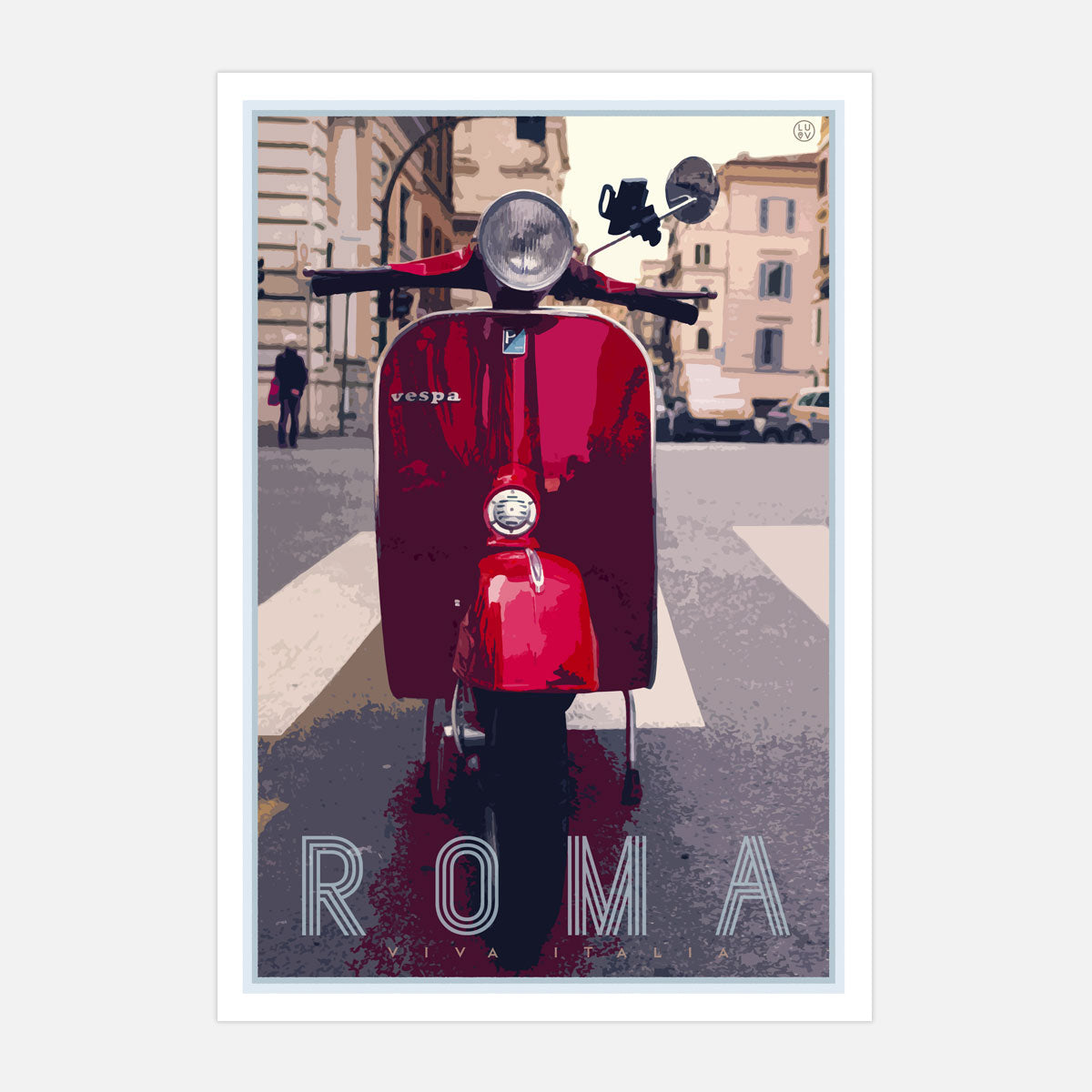Rome retro vintage travel poster print by Places We Luv