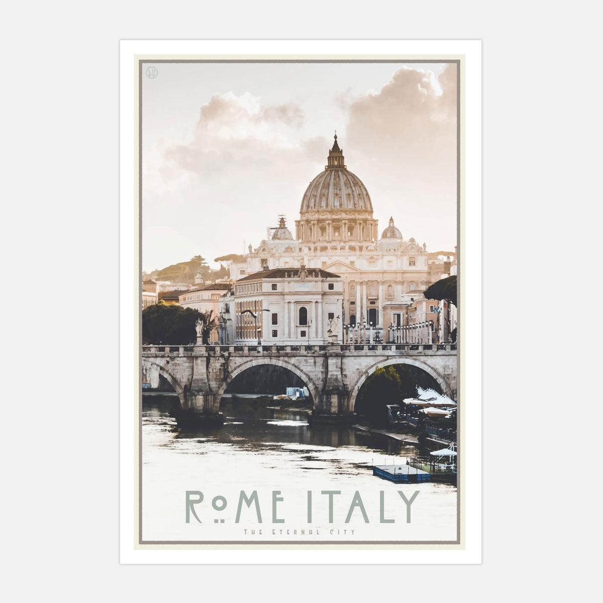 Rome Italy vintage travel style poster by places we luv