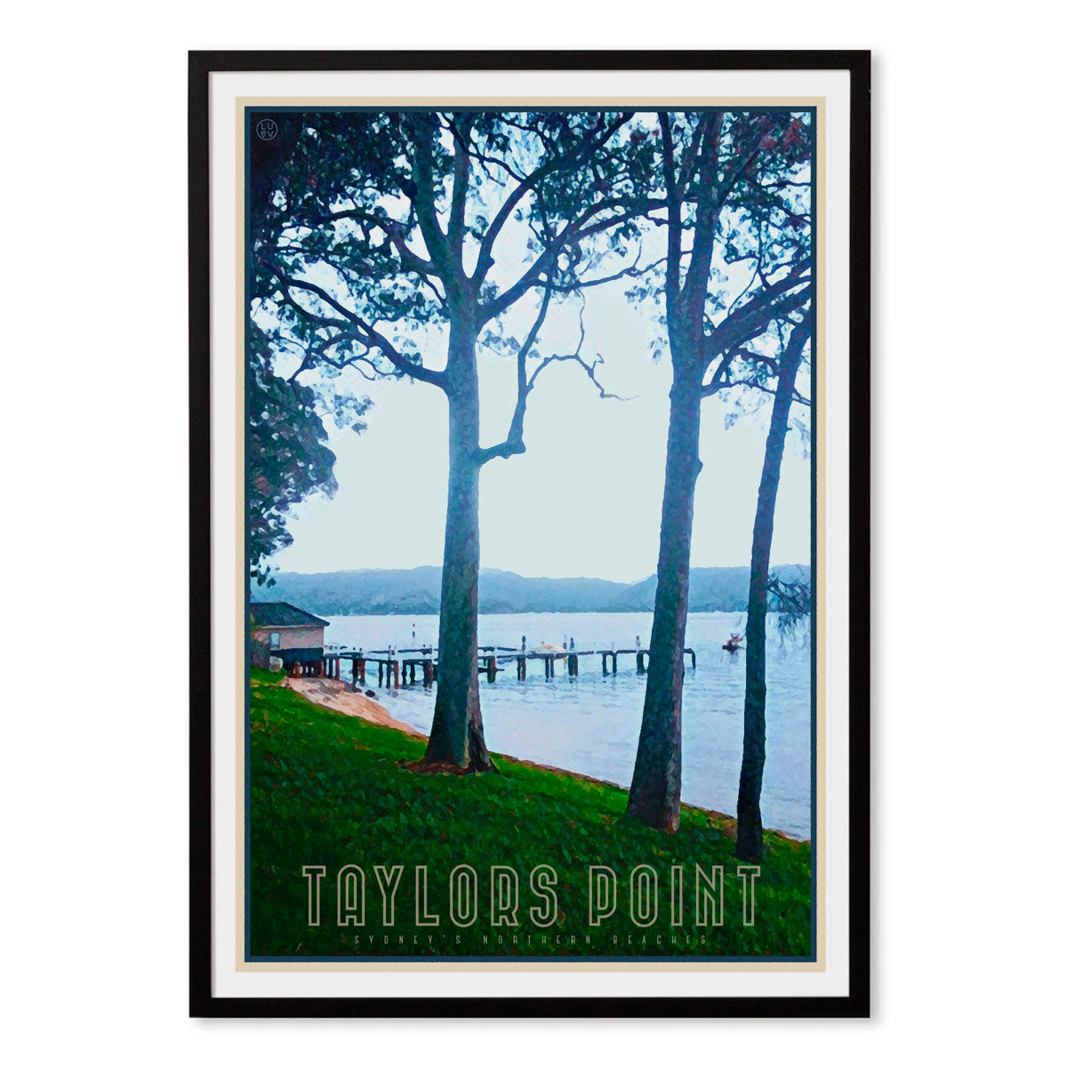 Taylors Point Gums - black framed art print by Places We Luv 