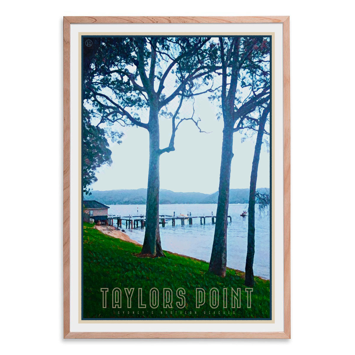 Travel style poster - Taylors Point Gums poster - original design by placesweluv