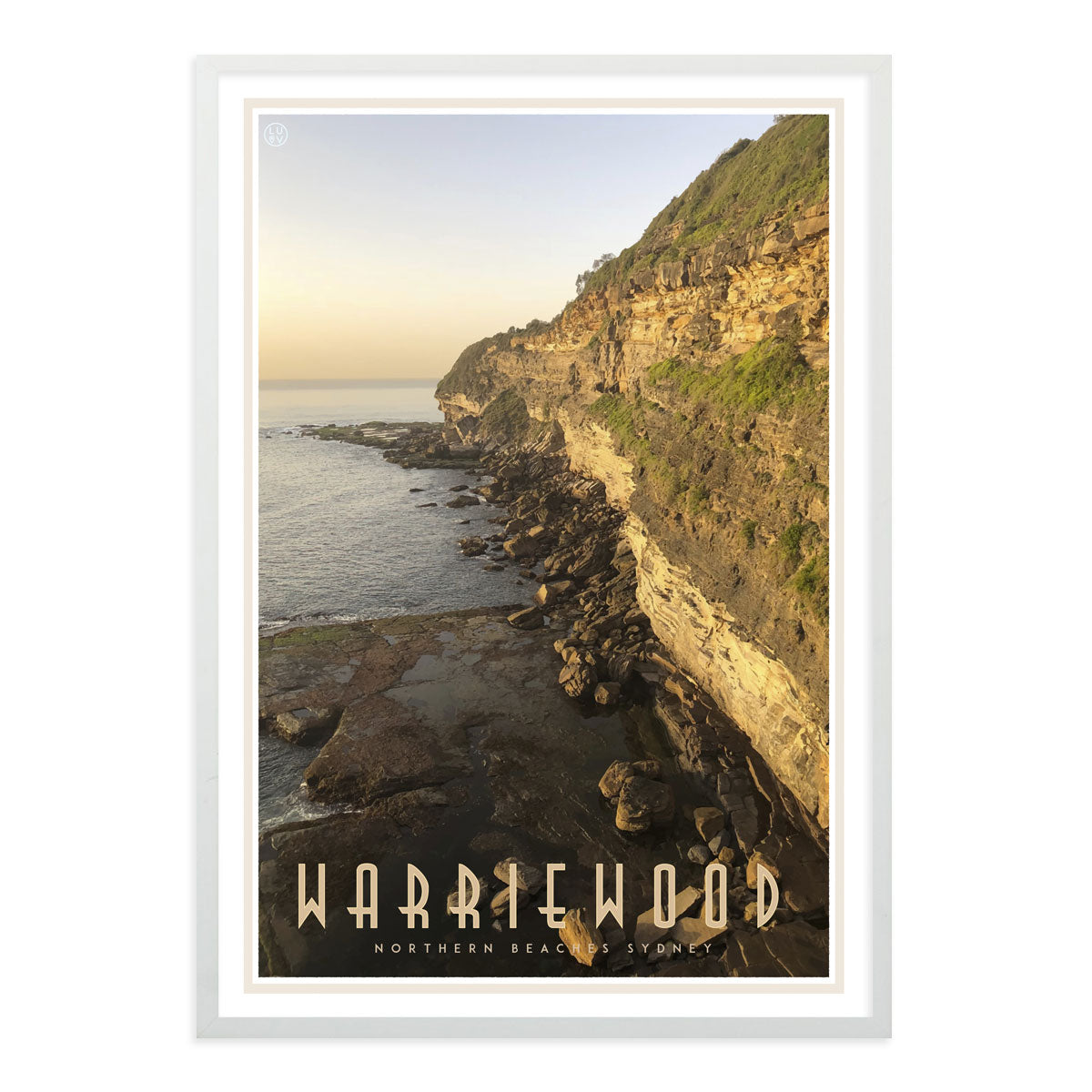 Warriewood vintage travel style poster designed by places we luv