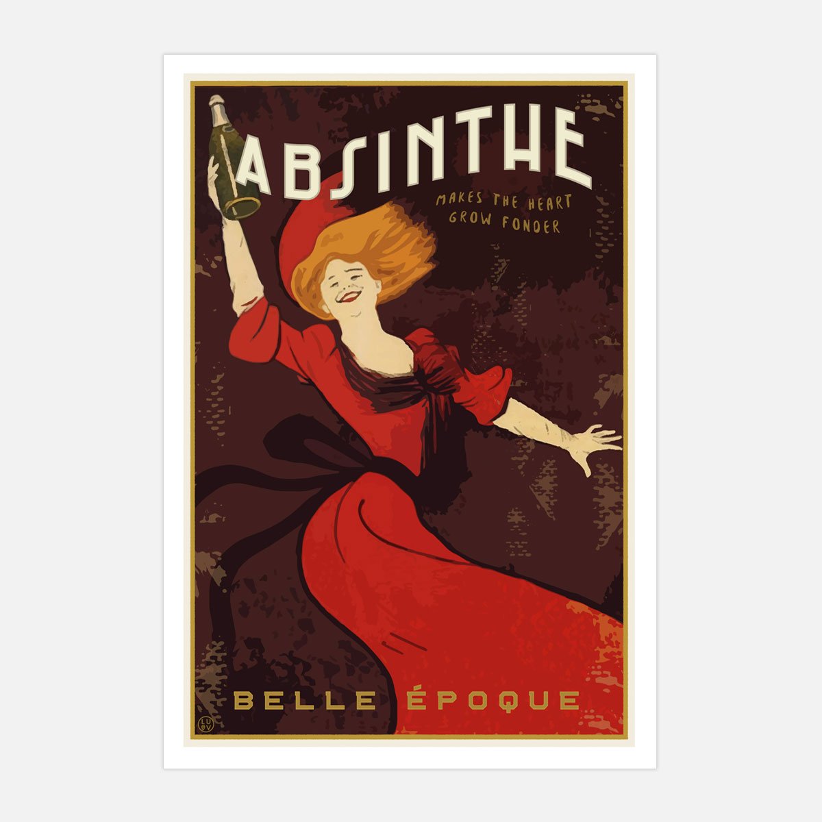 Absinthe belle epoque france travel poster by placesweluv