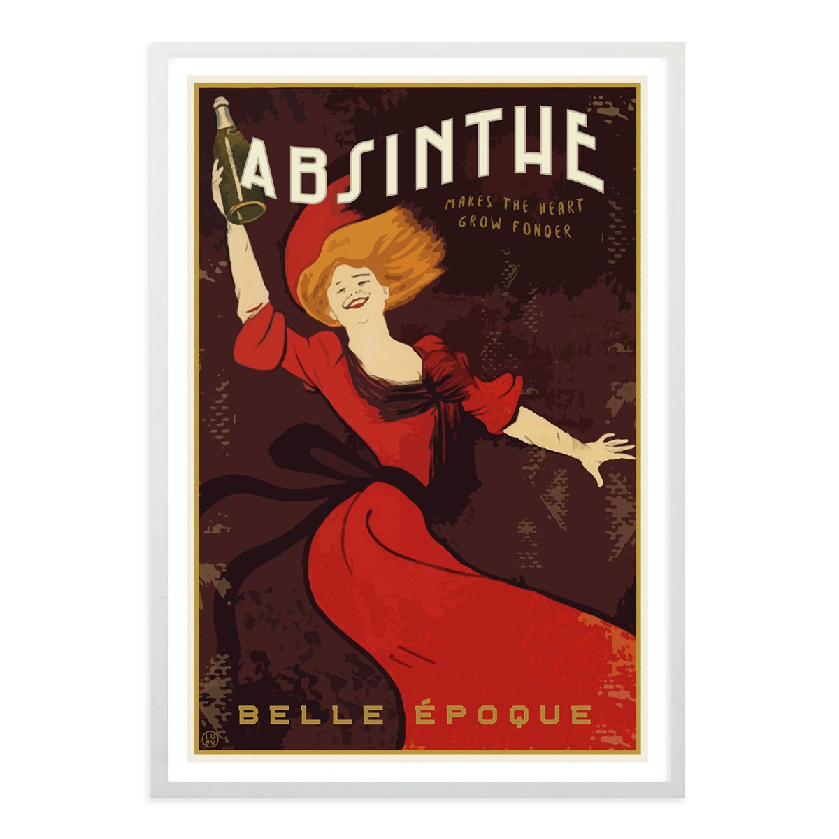 Absinthe belle epoque france white frame travel print by placesweluv
