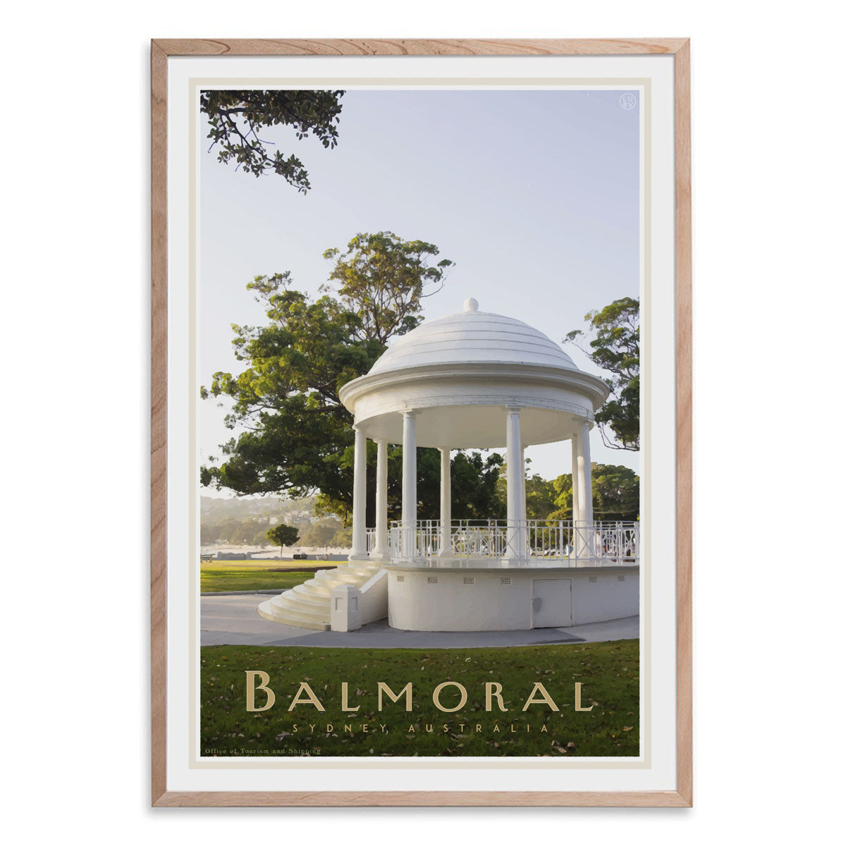 Balmoral Rotunda oak framed Print  - vintage travel style by placesweluv travel style 