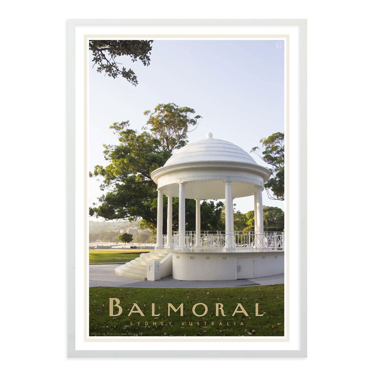 Balmoral Rotunda white framed Print  - vintage travel style by placesweluv travel style 
