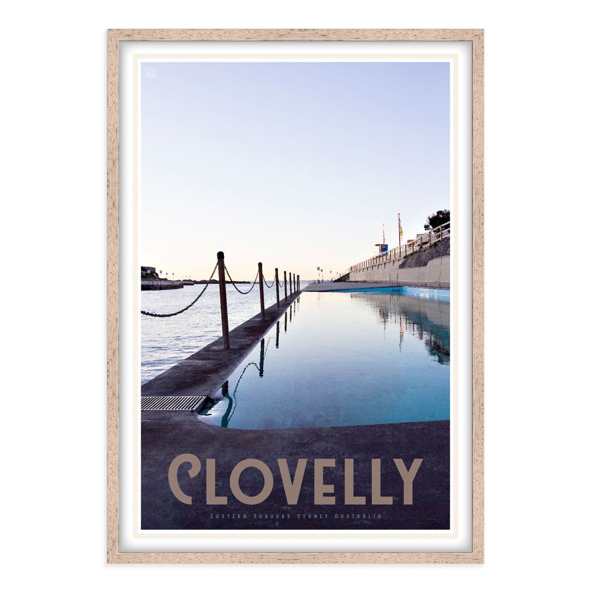 Clovelly vintage travel style oak framed print by places we luv