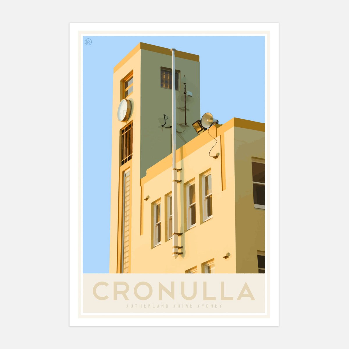 Cronulla Beach vintage travel style print, designed by places we luv