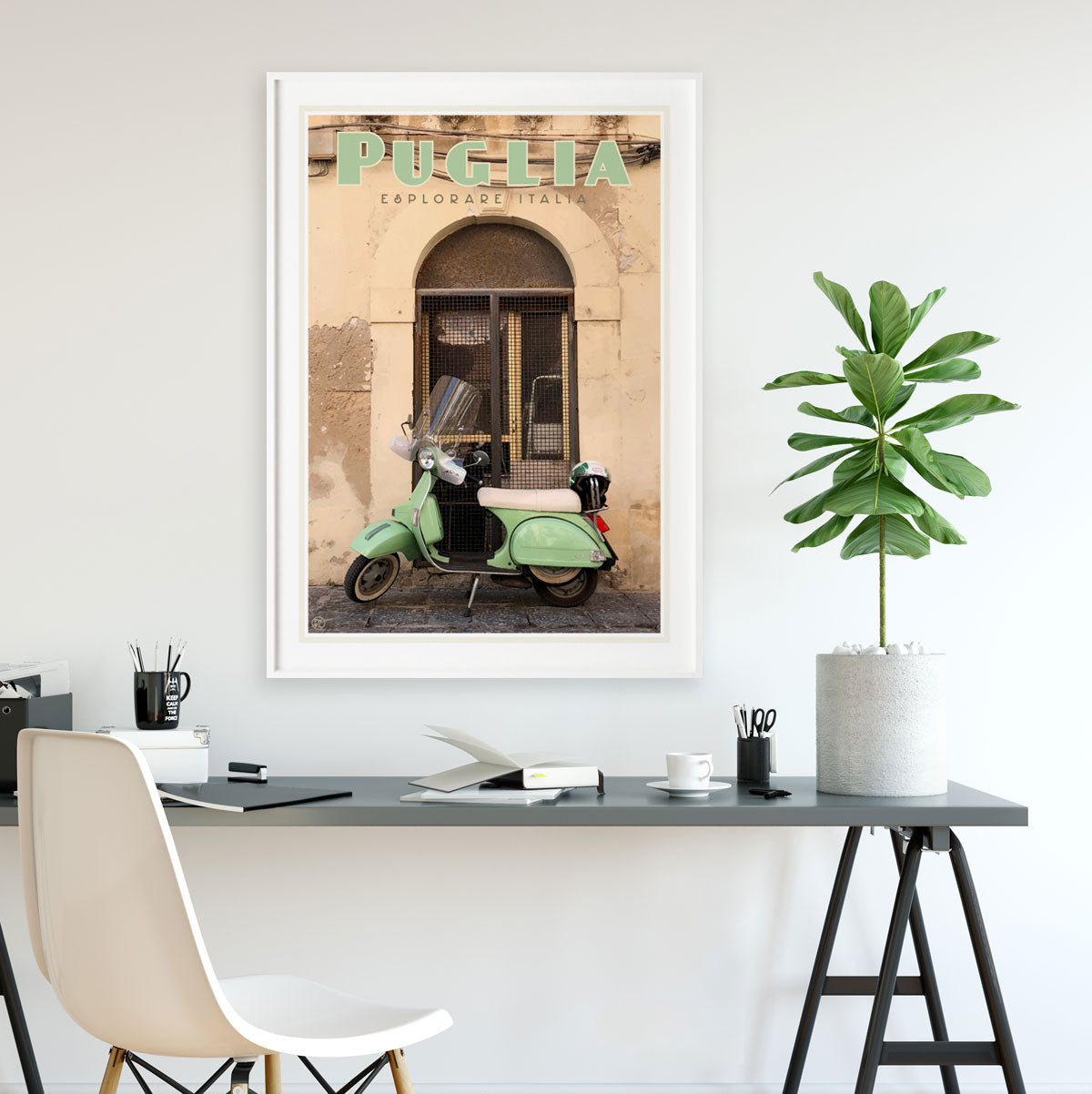 Puglia Italy retro vintage travel style poster print by Places We Luv