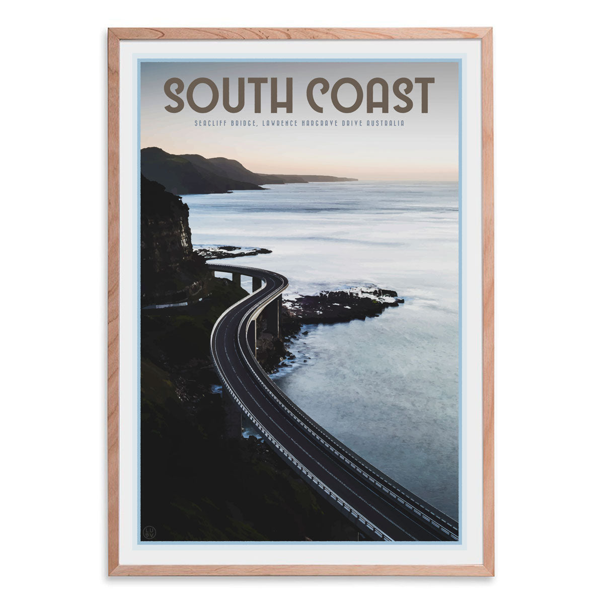 South coast seacliff bridge oak framed art print by places we luv