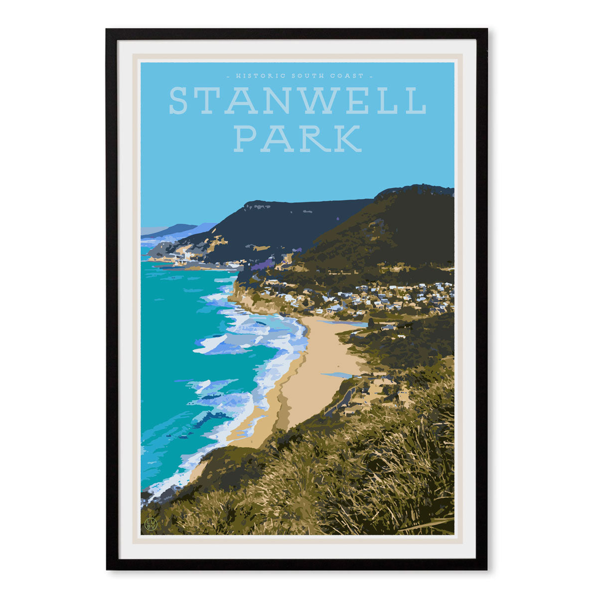 Stanwell Park South coast travel style framed print placesweluv
