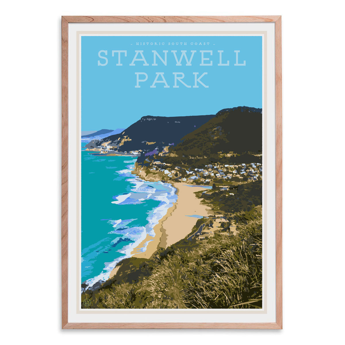 Stanwell Park South coast travel style framed print placesweluv